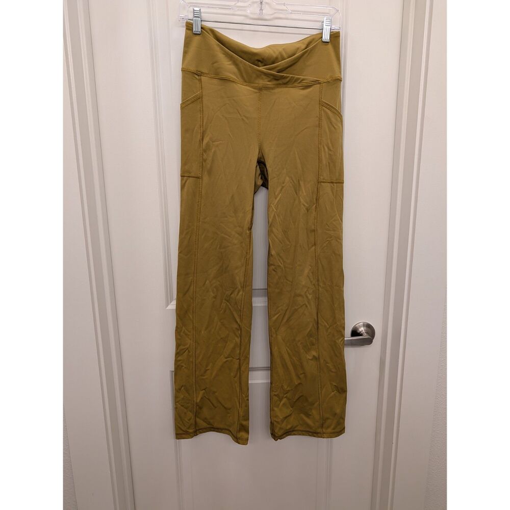 FP Movement Crossover Flare Leggings Size Small Mustard Yellow Pockets
